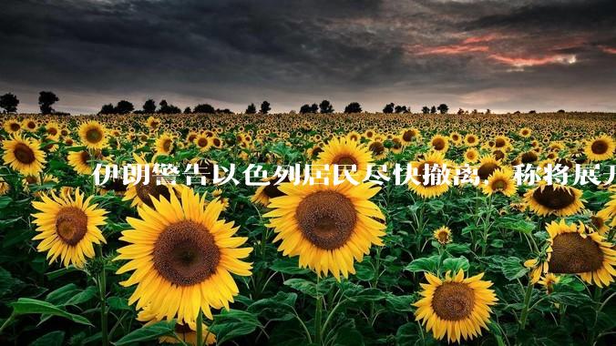 伊朗警告以色列居民尽快撤离，称将展开真正惩罚性打击，伊朗还有哪些底牌？以伊冲突会演变为中东全面战争吗？