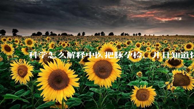 科学怎么解释中医把脉孕检，并且知道怀的男孩女孩？